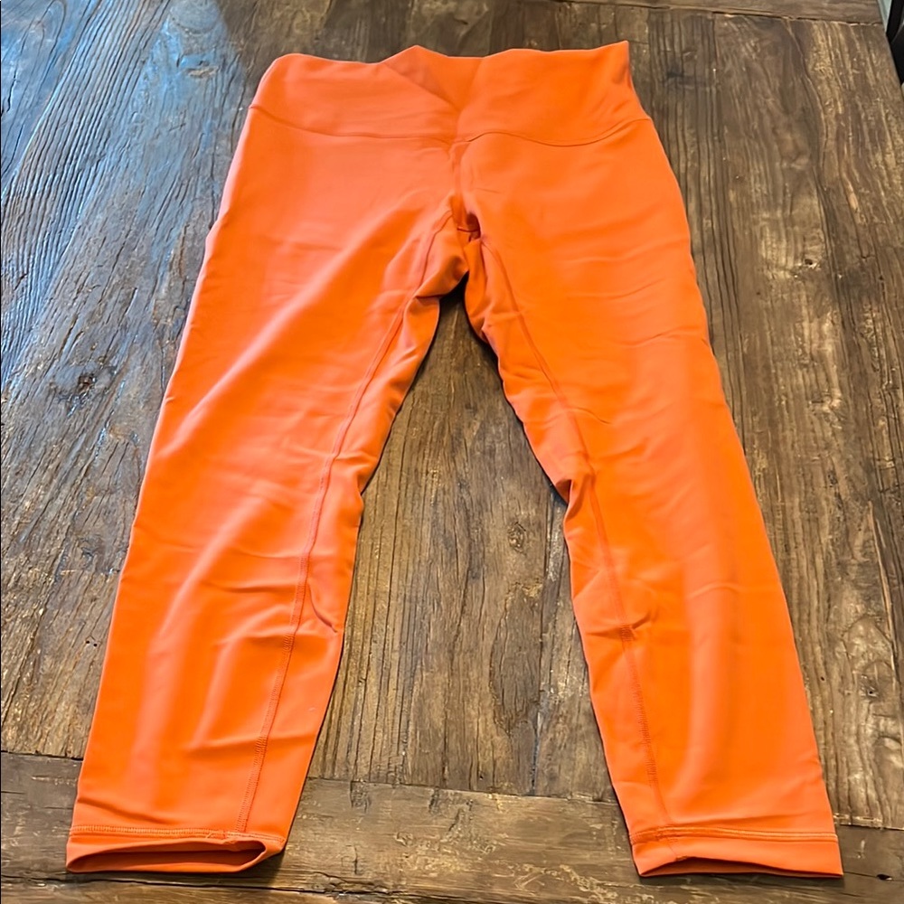 Lululemon Athletica Orange Wunder Train Leggings